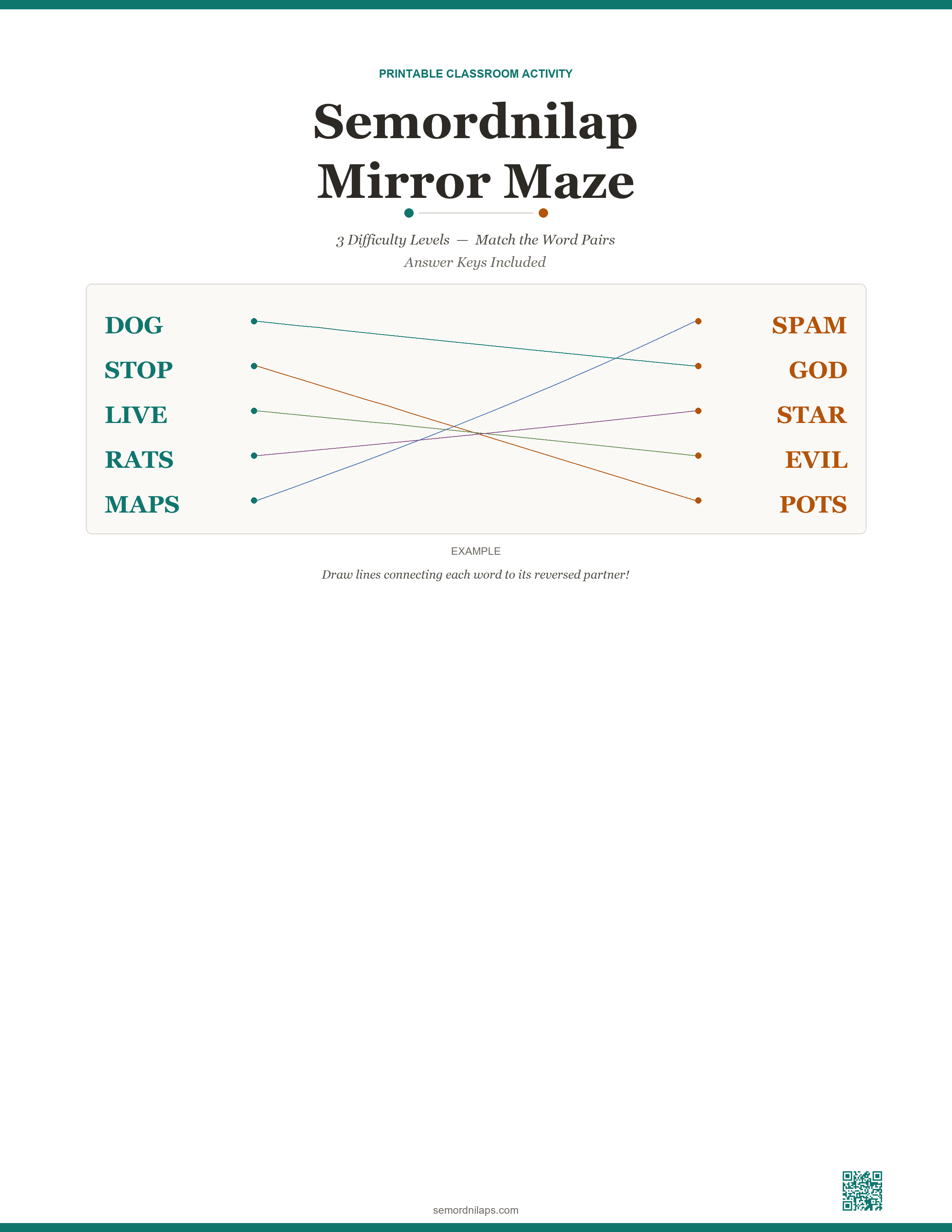 Semordnilap mirror maze puzzle preview